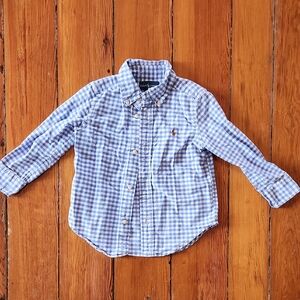 Classic Blue Checkered Kids Shirt By Ralph Lauren